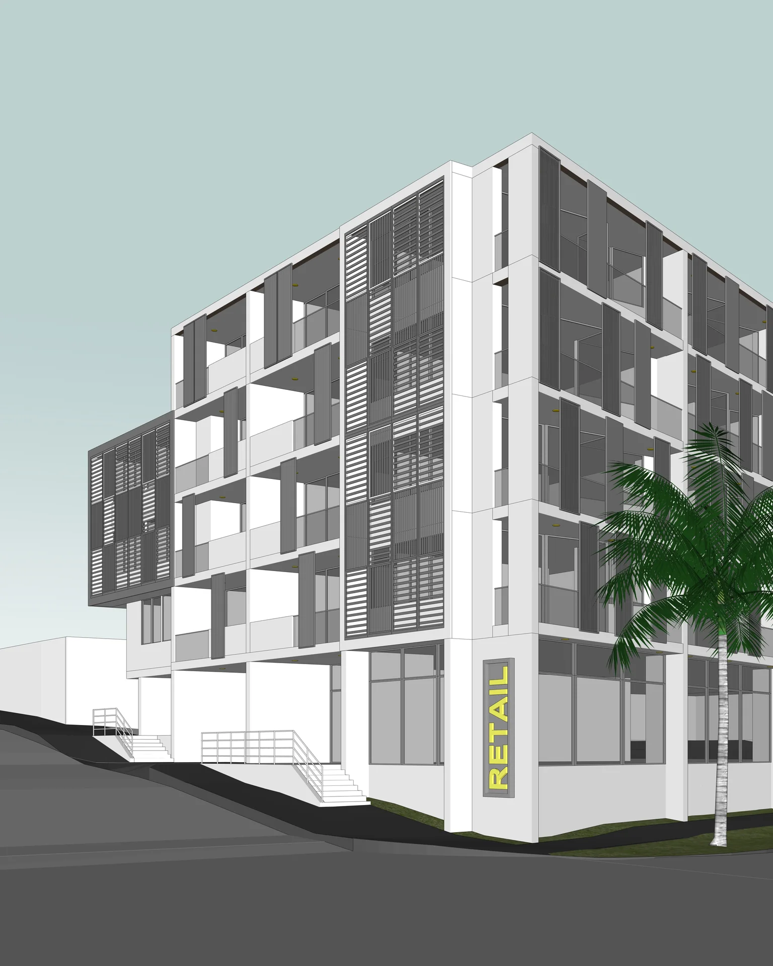 Modelo 3D original do edifício comercial